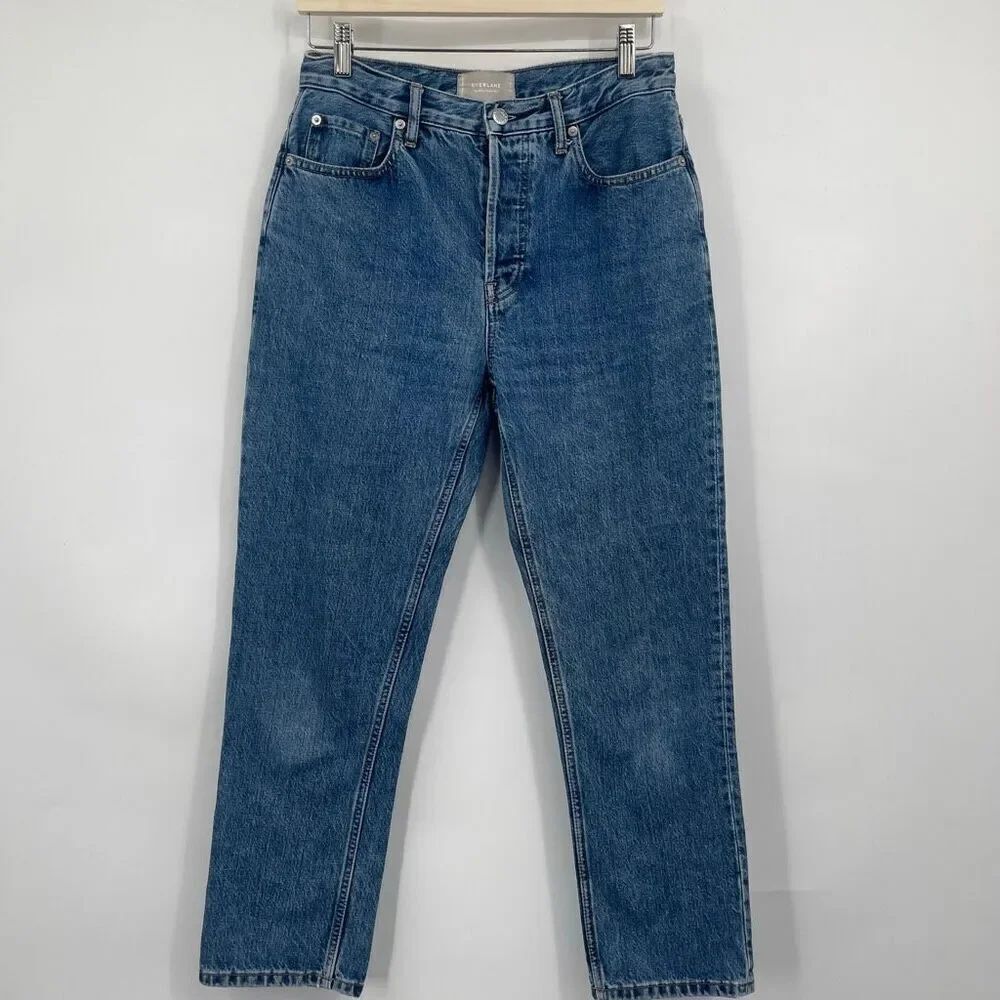 Everlane Blue Straight Button Fly The 90’s Cheeky Denim Crop Jeans Size 27